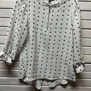 White Polka Dot Women's Top